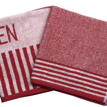 Pack de 2 paño s de cocina - Medida 50 x 50 cm - Color rojo y blanco - Modelo Cabernet |Mínimo 10 unidades