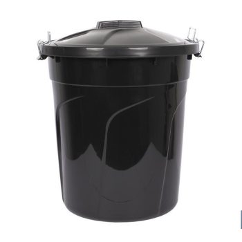 Cubo de Basura - Color Negro - Capacidad 50 L - Con Asas de Cierre Incorporadas Metálicas| Cubo de Basura con Tapa