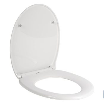 Tapa de WC - Con botón de liberación rápida - Forma oval - Material: polipropileno - Cierre lento y silencioso