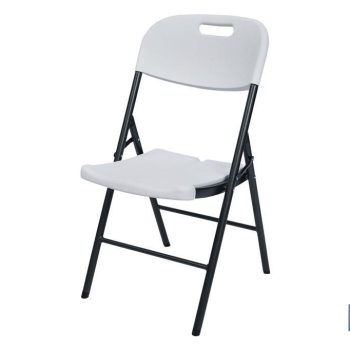 Silla plegable de color blanco - Adecuada para interiores y exteriores - Medidas: 46 x 53 x 86 cm