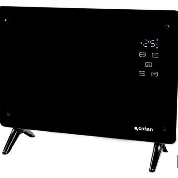 Convector radiante de panel de vidrio - Potencia: 1500 W - Mando a distancia - Control vía app - Compatible con asistente de voz - Temporizador 24 h