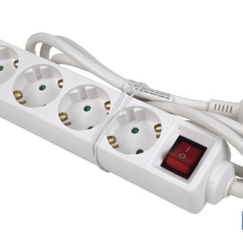 Base múltiple bipolar de 4 tomas para enchufes - Cable de 1,4 m - Interruptor de encendido |Mínimo 10 unidades