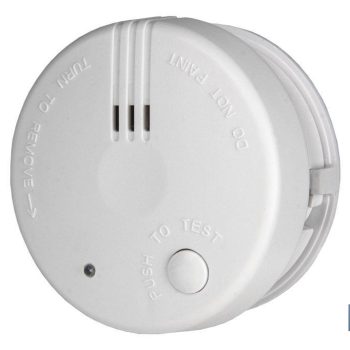 Detector de humos con alarma de sonido - Tamaño mini 70 mm - Incluye pilas