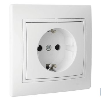 Base enchufe bipolar de empotrar - Modelo Pacific - 16 A - 250 V - L-N - Color blanco |Mínimo 10 unidades