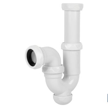 Sifón Curvo - Con Salida de 40 mm - Con Racor de 1" 1/2 x 70 - Válvula para Lavabo y Bidé - Fabricado en Polipropileno |Mínimo 10 unidades