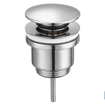 Válvula Click-Clack - Fabricada en Latón Cromado - Rosca 1" 1/4 - Incluye Tapón Grande de 63 mm