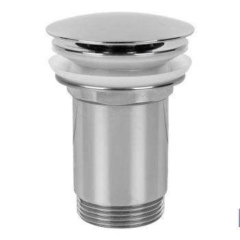 Válvula Click-Clack Larga - Fabricada en Latón Cromado |Rosca 1" 1/4 - Incluye Tapón cromado grande de 63 mm