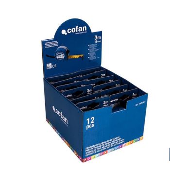Expositor para flexómetros estándar con botón de bloqueo de Cofan - Incluyen los flexómetros - Varias medidas y capacidades