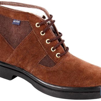 Bota de Serraje/Lona - Modelo Manglar - Color Marrón - Suela de Caucho