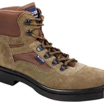 Bota Trekking - Color Verde - Lona y Tela Acolchada - Modelo Alhama - Suela de Caucho