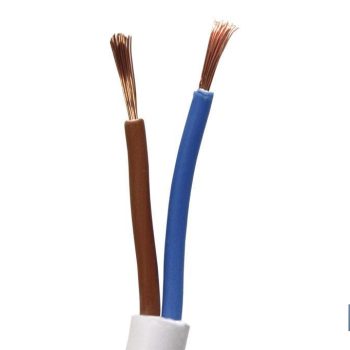 Rollo Cable Eléctrico de 100 m - PVC H05VV-F - Sección 2 x 1 mm2 - Color Blanco