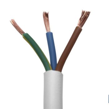 Rollo Cable Eléctrico de 100 m - PVC H05VV-F - Sección 3 x 1,5 mm2 - Color Blanco